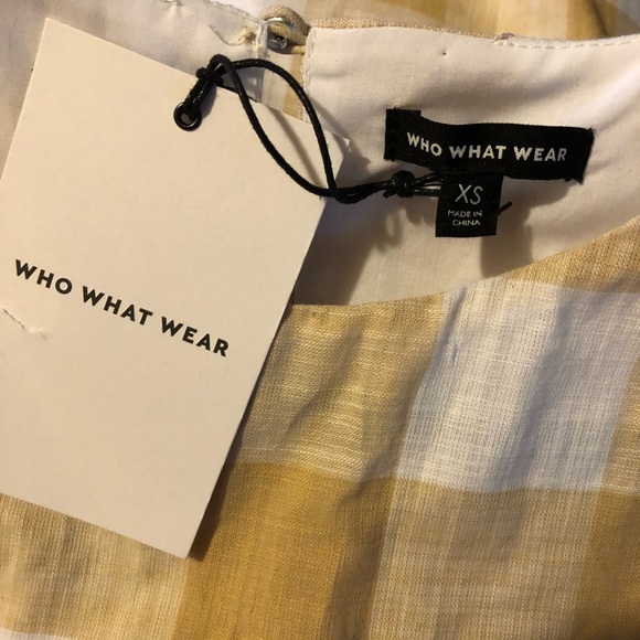 NWT - Who What Wear - Yellow & White Gingham Dress with ruffle sleeves - Picture 9 of 9